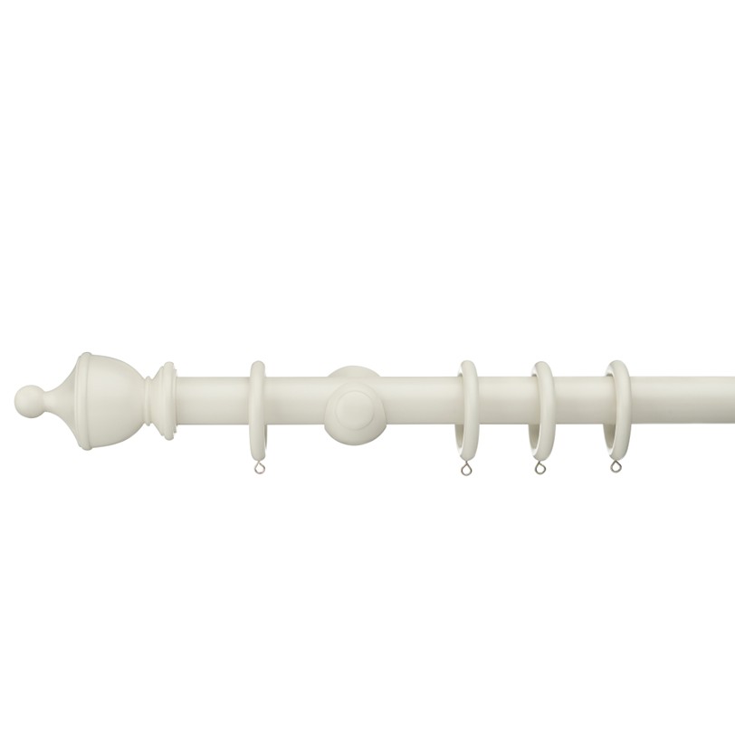Swish Romantica 35mm Curtain pole set in the colour Panna Cotta Cream with Urn finials