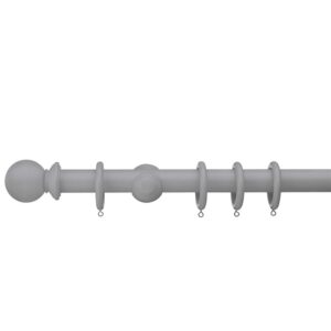 Swish Romantica 35mm Curtain pole set in the colour Pebble Light Grey with Ball finials