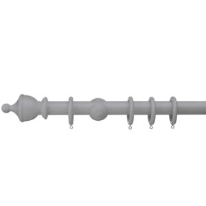 Swish Romantica 35mm Curtain pole set in the colour Pebble Light Grey with Urn finials
