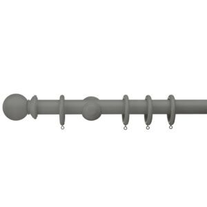 Swish Romantica 35mm Curtain pole set in the colour Smoke Mid Grey with Ball finials
