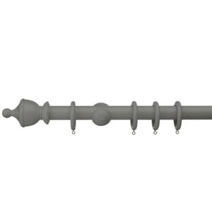 Swish Romantica 35mm Curtain pole set in the colour Smoke Mid Grey with Urn finials