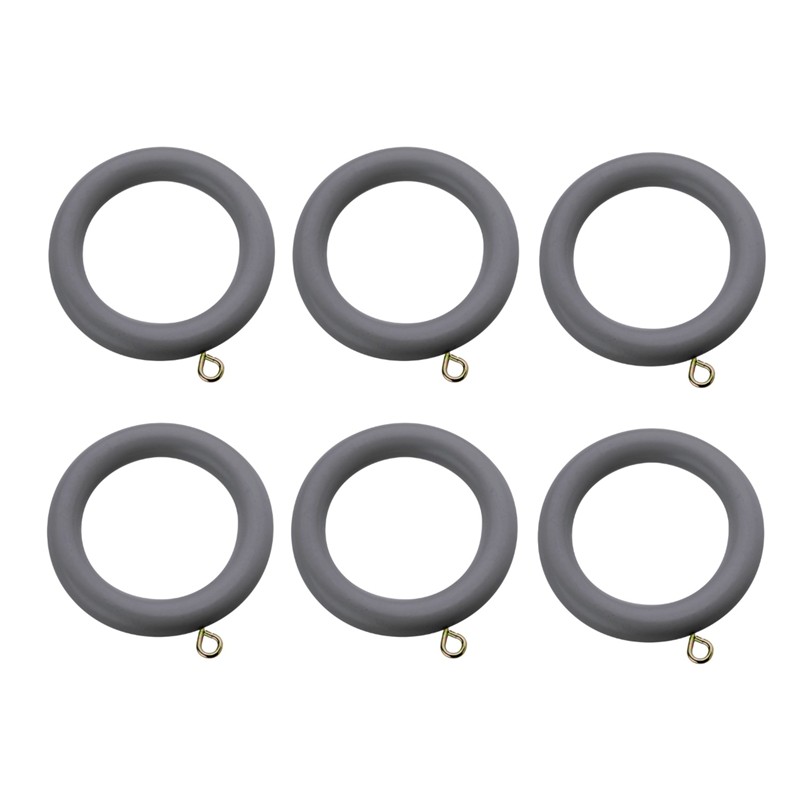 Swish Romantica 35mm Curtain rings Cobblestone dark grey pack of 6
