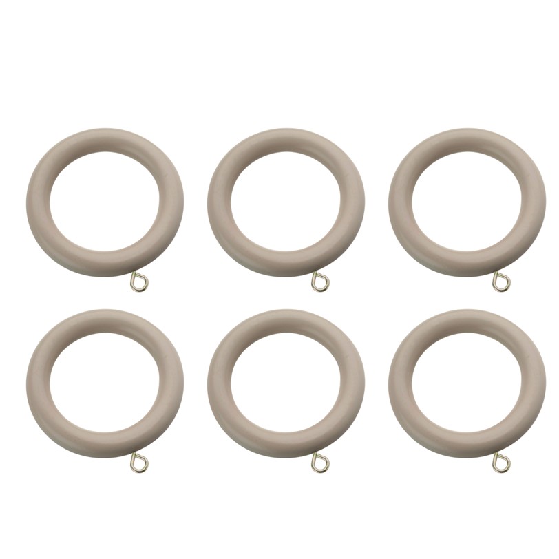 Swish Romantica 35mm curtain rings April Cloud taupe pack of 6