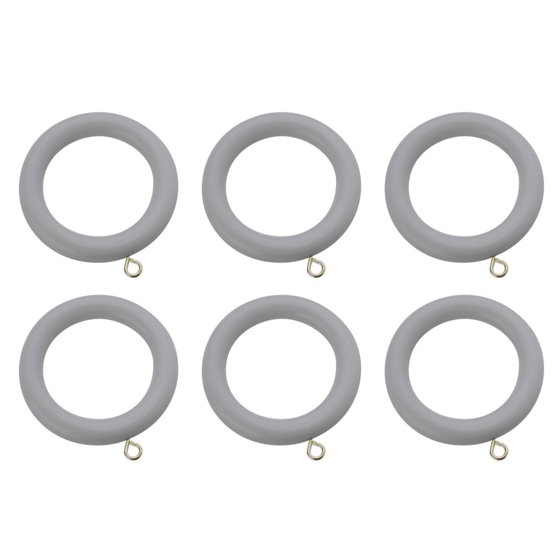 Swish Romantica 35mm curtain rings Smoke mid grey pack of 6