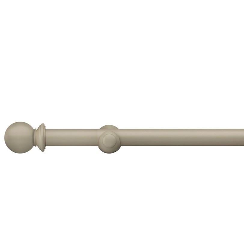 Swish Romantica April Cloud taupe ball finial curtain pole