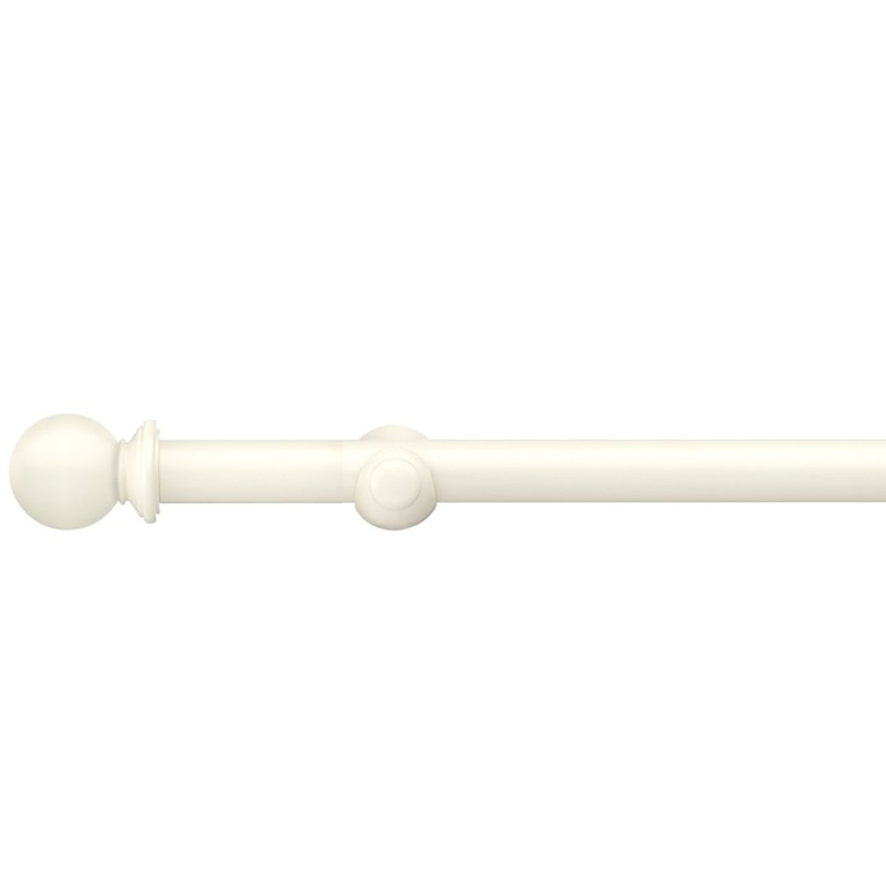 Swish Romantica Panna Cotta cream ball finial curtain pole