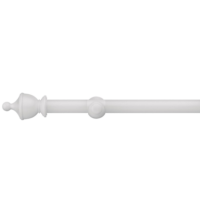 Swish Romantica Paper White urn finial curtain pole