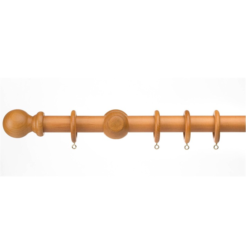 28mm wood curtain pole set antique pine