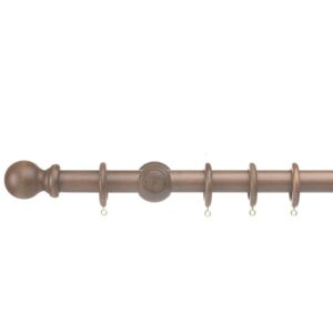 Curtain pole set walnut brown