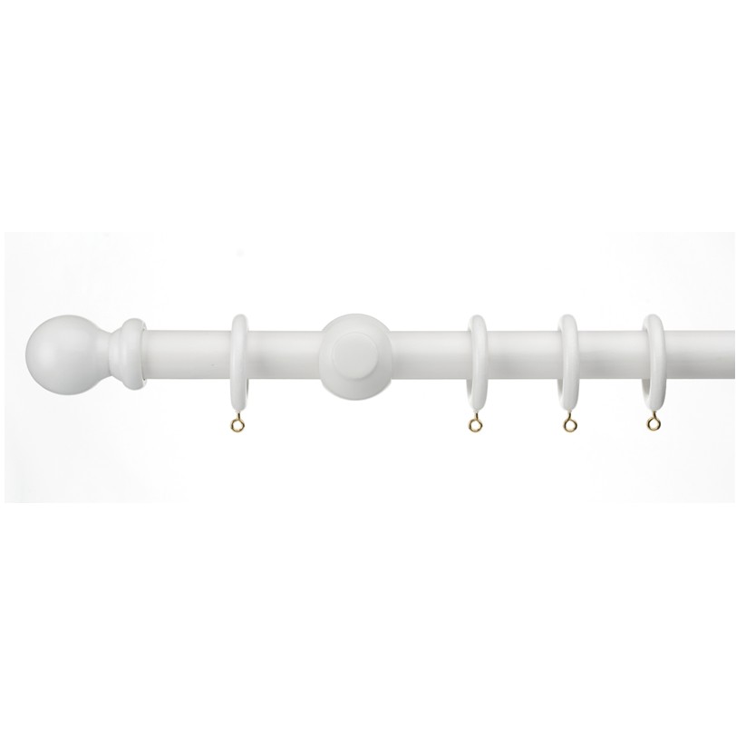 Curtain pole set white