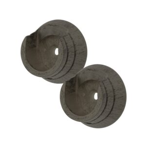 Integra Masterpiece recess curtain pole brackets 1 pair Pewter colour finish, wooden brackets