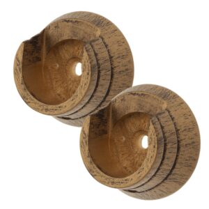 Integra Masterpiece Wooden recess brackets in Black Gold finish, 1 pair of brackets for 35mm poles