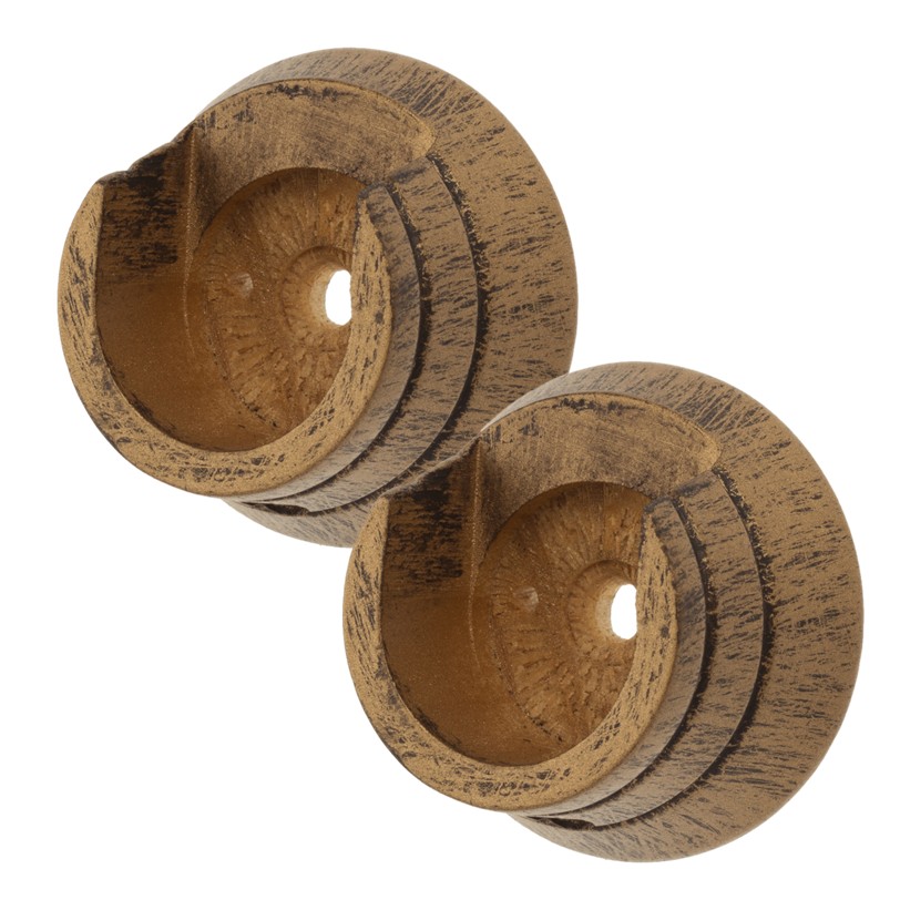 Integra Masterpiece Wooden recess brackets in Black Gold finish, 1 pair of brackets for 35mm poles