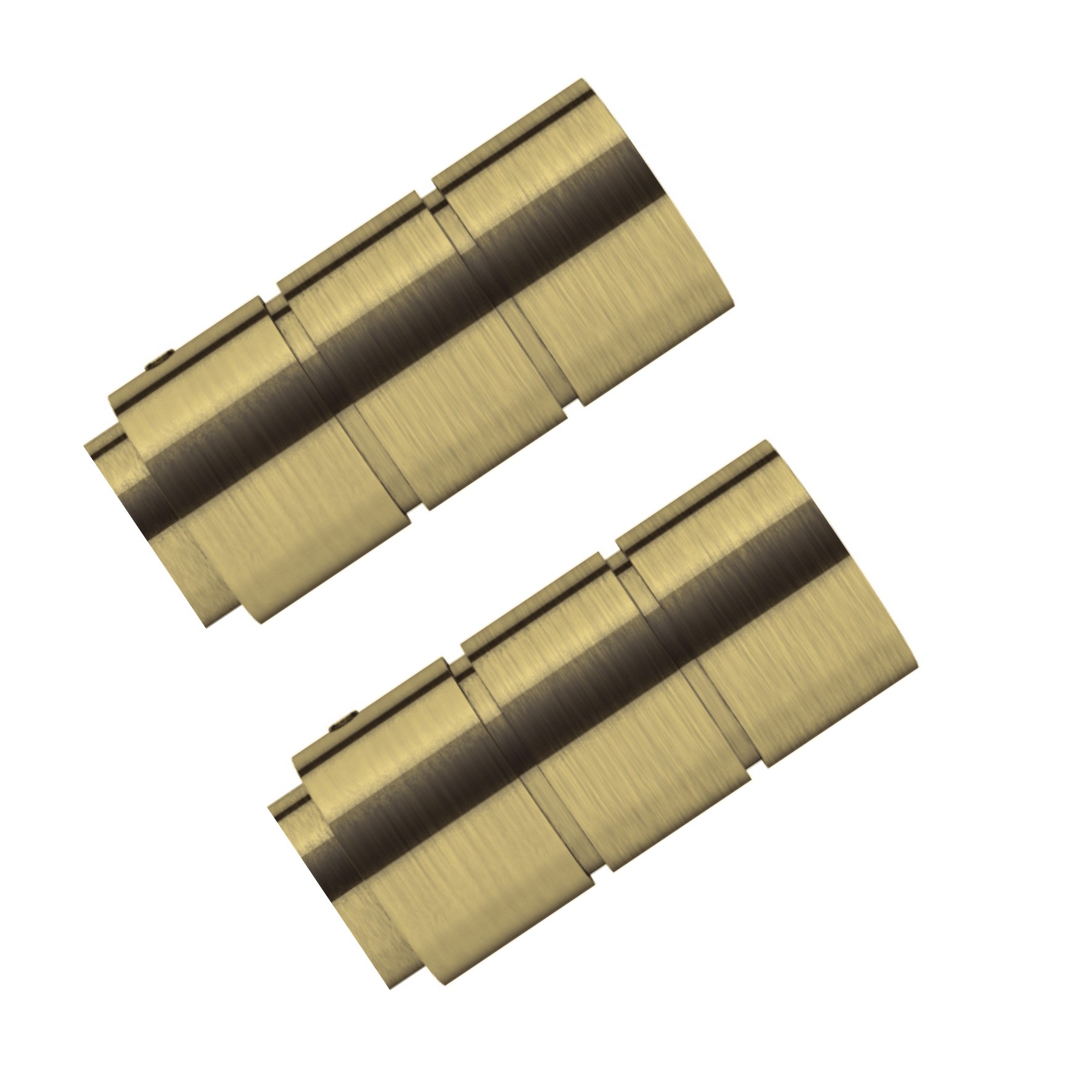 Swish Elements Brooklyn Finials. Pair of Metal Antique Brass Curtain pole ends