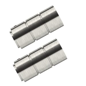 Swish Elements Brooklyn Pair of Curtain pole Finials - Metal - Satin Steel Finish