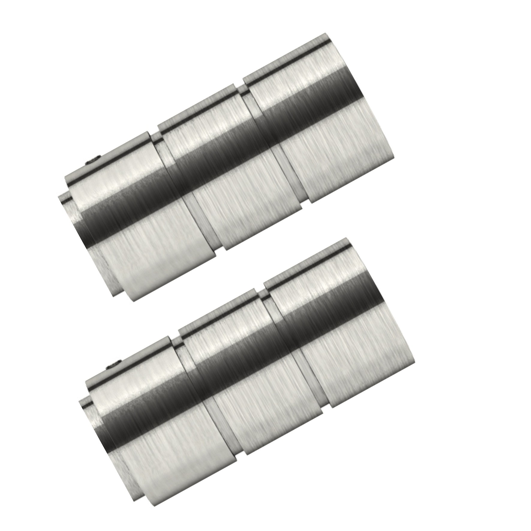 Swish Elements Brooklyn Pair of Curtain pole Finials - Metal - Satin Steel Finish