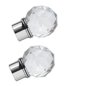 Swish Elements Capella finials - 1 Pair Chrome Finish for 28mm metal poles