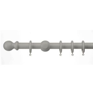Wood curtain pole set grey