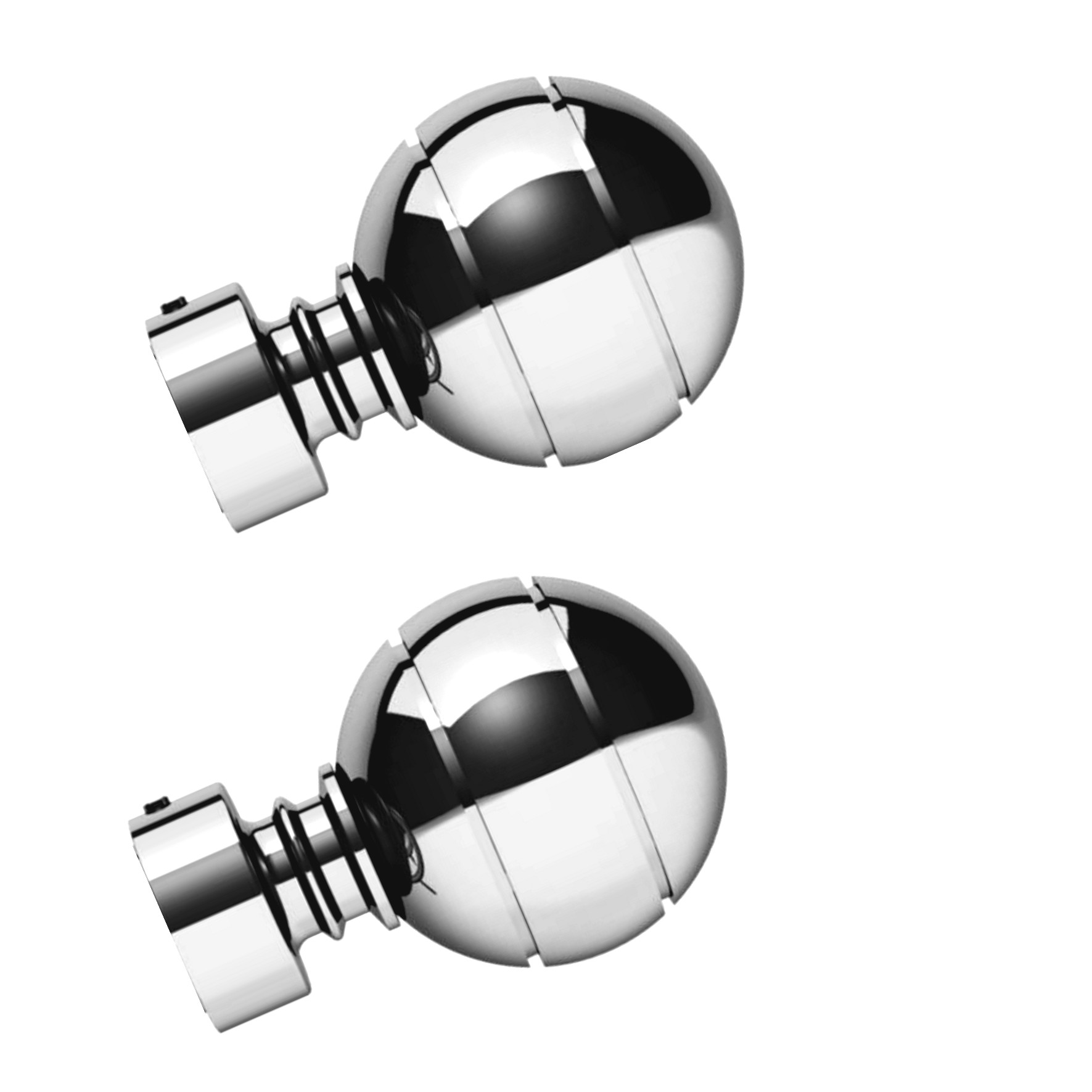 Swish Elements Lexington curtain pole finials, 1 pair of metal finials for a 28mm curtain pole