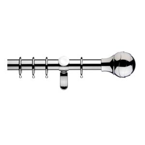 Integra Inspired 45mm Curtain pole set, Premium Heavy duty - Ocular Finials - chrome