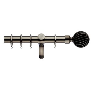 Integra Inspired 45mm Curtain pole set, Premium Heavy duty - Zara Finials - brushed silver