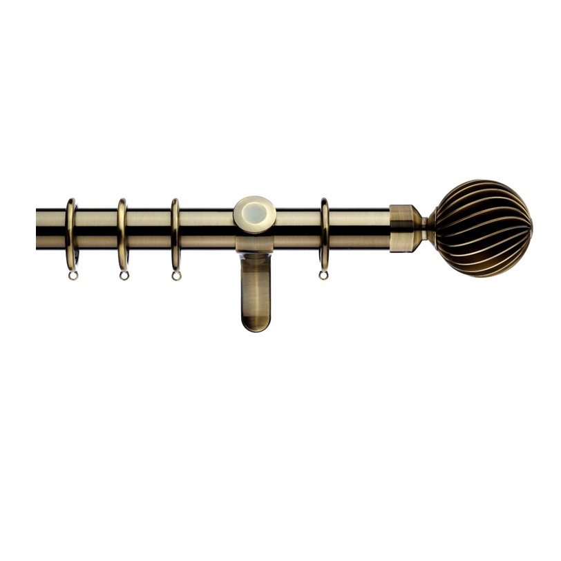 Integra Inspired 45mm Curtain pole set, Premium Heavy duty - Zara Finials - burnished brass