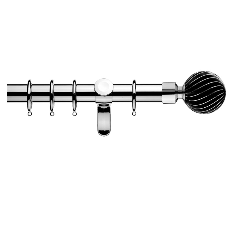 Integra Inspired 45mm Curtain pole set, Premium Heavy duty - Zara Finials - chrome