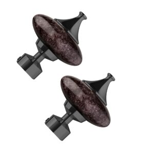 Swish Design Studio Cupola curtain pole finials with a graphite stone colour insert, with a modern Graphite finish, 1 pair of finials for 28mm curtain poles