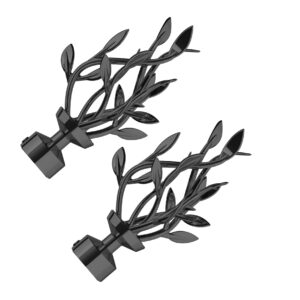 Design Studio Entwine Con modern finials, pair in Graphite finish