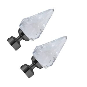 Design Studio Kwartz modern Curtain pole finials with acrylic cut spear with stylish Graphite collar
