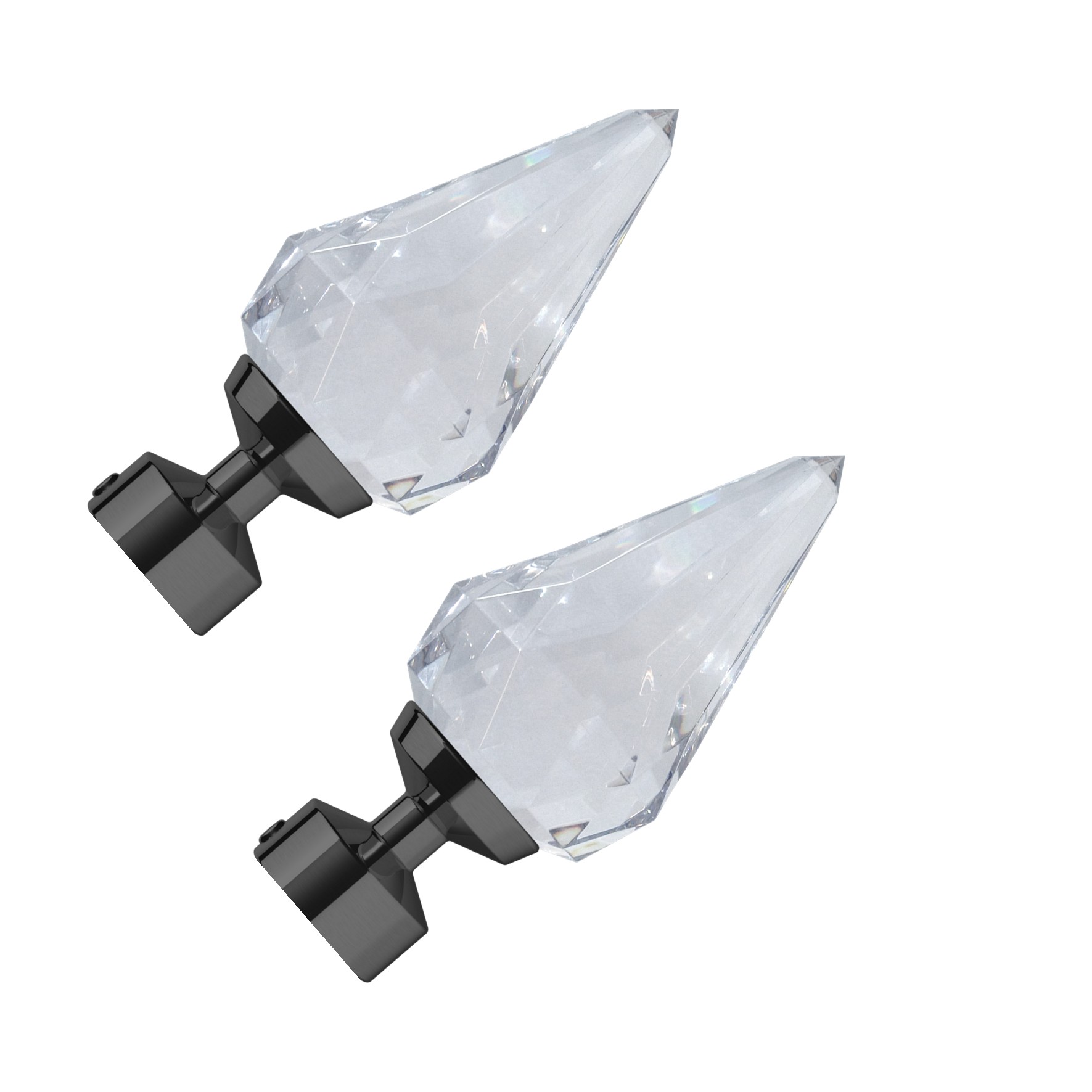 Design Studio Kwartz modern Curtain pole finials with acrylic cut spear with stylish Graphite collar