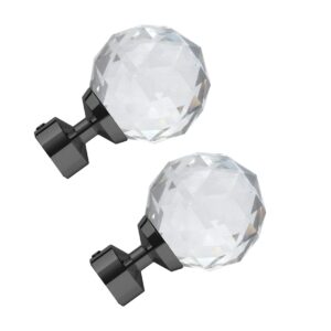 Design Studio Prisma modern cut Acrylic Ball finial for 28mm curtain poles in modern Graphite