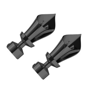 Swish Design Studio Blossomtime Con modern Finials, 1 Pair in Graphite finish