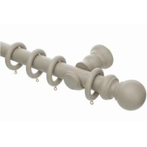 Honister 35mm Café Latte wood curtain pole with rings