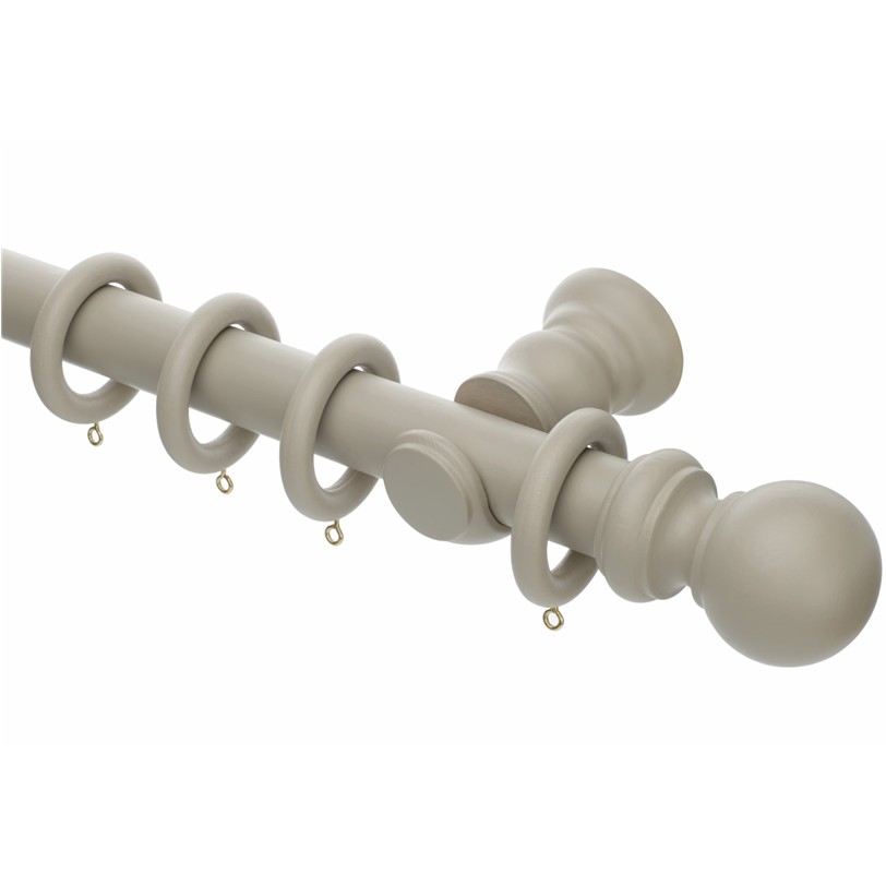 Honister 35mm Café Latte wood curtain pole with rings