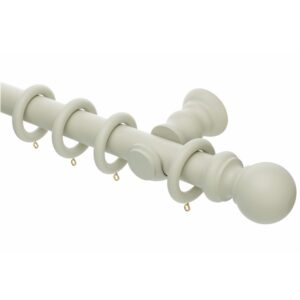 Honister 35mm French Grey wood curtain pole with rings