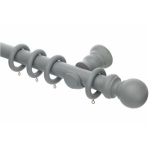 Honister 35mm Pale Slate wood curtain pole with rings