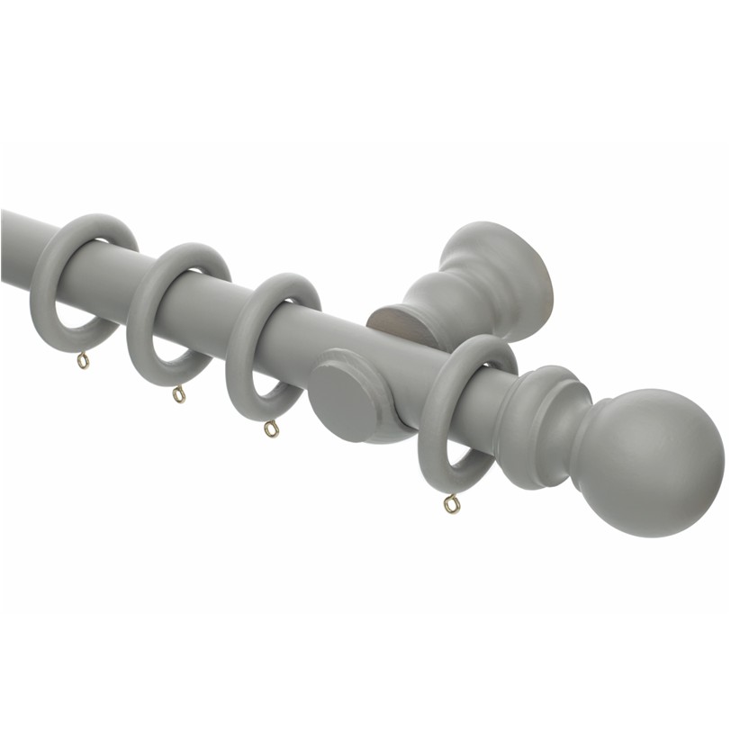 Honister 35mm Truffle wood curtain pole with rings