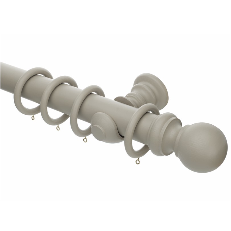 Honister 50mm Café Latte wood curtain pole with rings