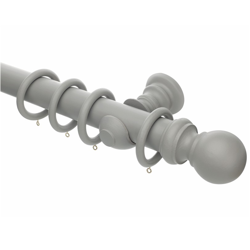 Honister 50mm Truffle wood curtain pole with rings