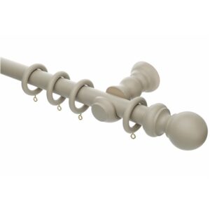 Honister Café Latte wood curtain pole with rings