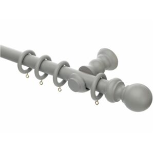 Honister Truffle wood curtain pole with rings