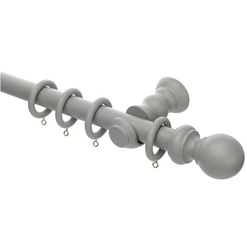 Honister Truffle wood curtain pole with rings Honister Truffle wood curtain pole with rings
