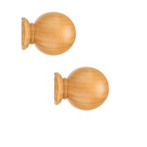 Naturals pair of finials Natural Oak, to fit 35mm wooden curtain poles