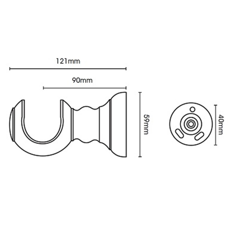 Woodline 35mm Bracket line drawing dimensions Woodline 35mm Bracket line drawing dimensions