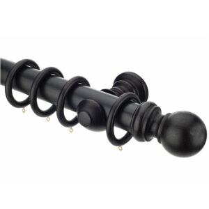 Woodline Black 50mm curtain pole with rings
