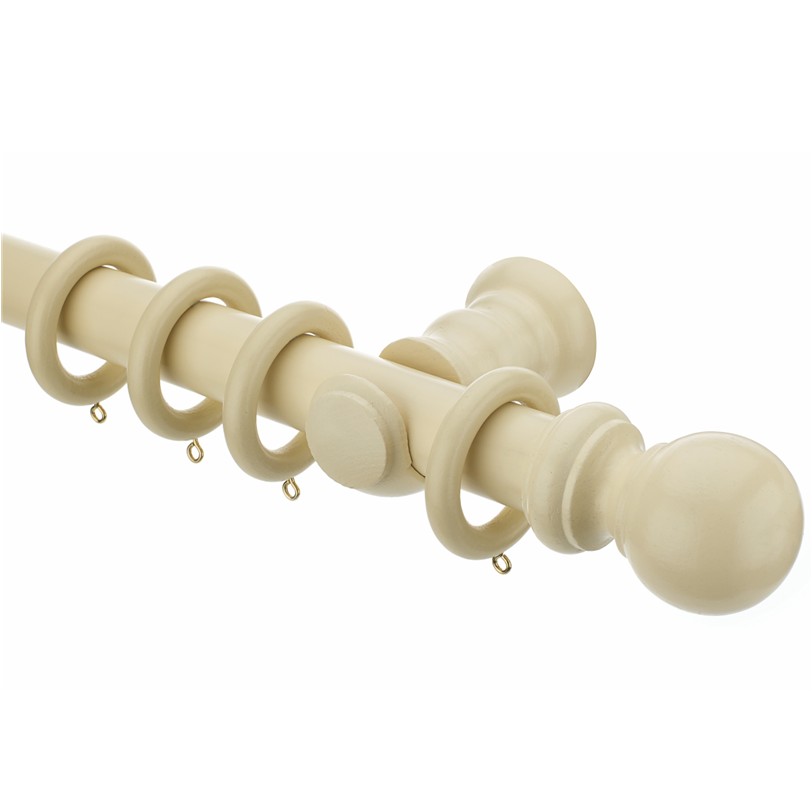 Woodline Cream 35mm curtain poles with rings