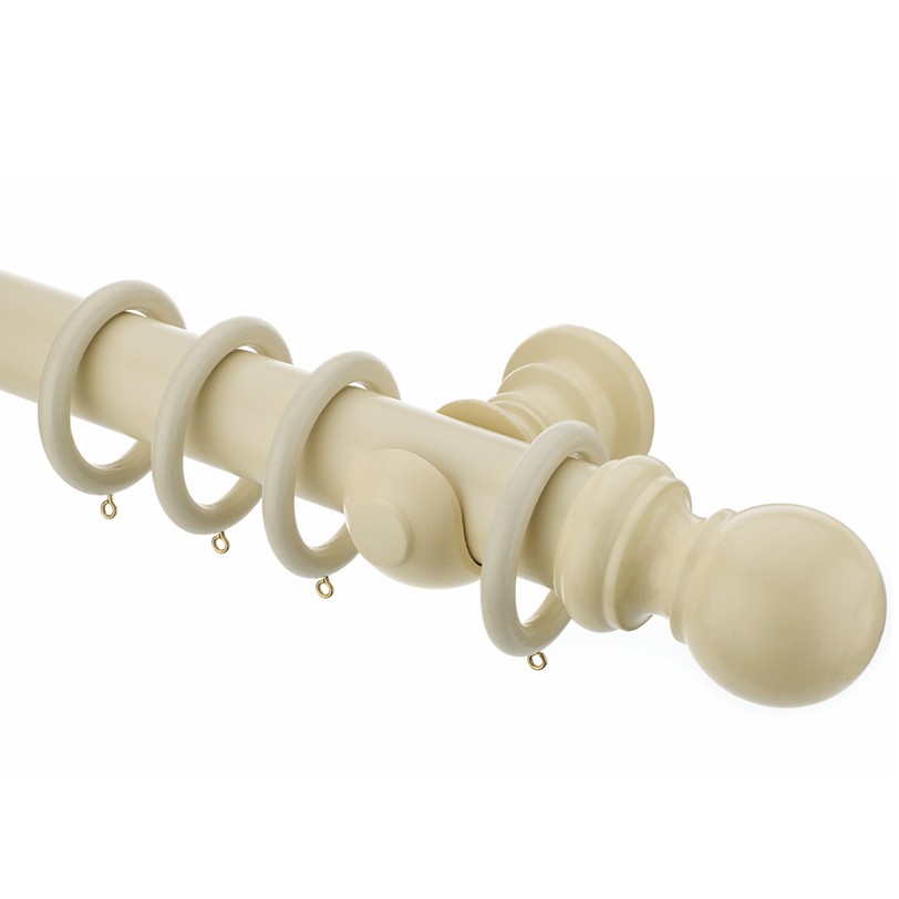 Woodline Cream 50mm curtain pole with rings