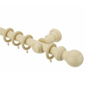 Woodline Cream curtain pole with rings
