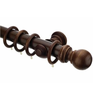 Woodline Dark Oak 50mm curtain pole with ring